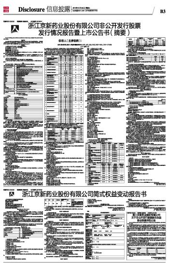 浙江京新药业股份有限公司关于非公开发行股票