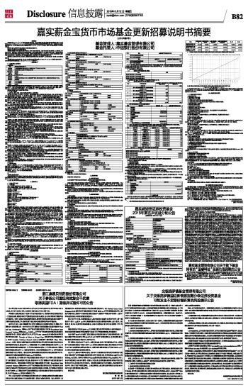 嘉实薪金宝货币市场基金更新招募说明书摘要-